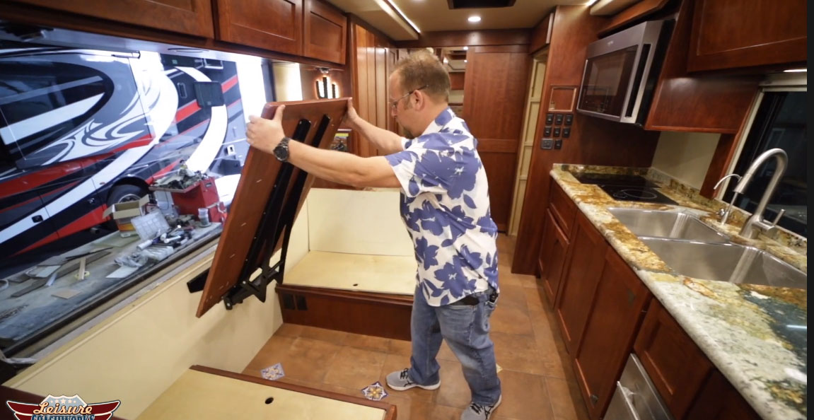 MCI Bus Conversion - Stow Away Table