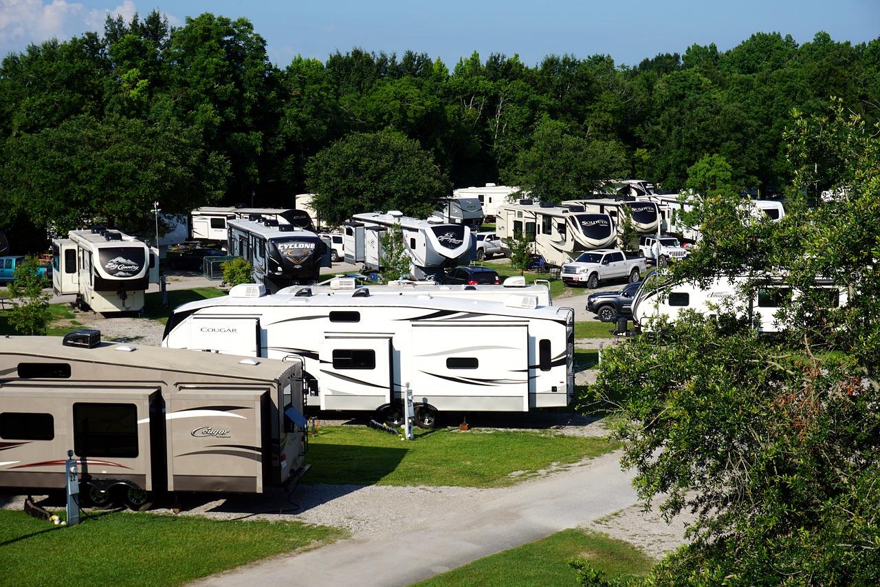 Elevated view of RV Campground
